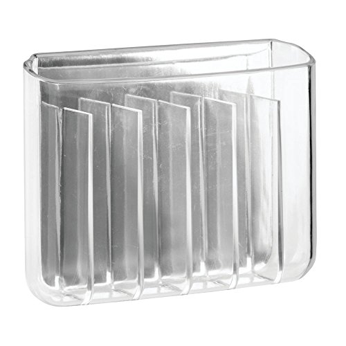 InterDesign 21830EU Affixx, Peel-and-Stick Starker Selbstklebender Una Zahnbürsten-Halter, Plastik, clear/polished, 9,73 x 2,67 x 9,70 cm