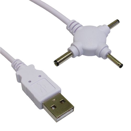 kenable Triple Cabeza USB Energía Cable DC 2,5 mm 3 mm & 3,5 mm DC Conector Jack 1,5 m
