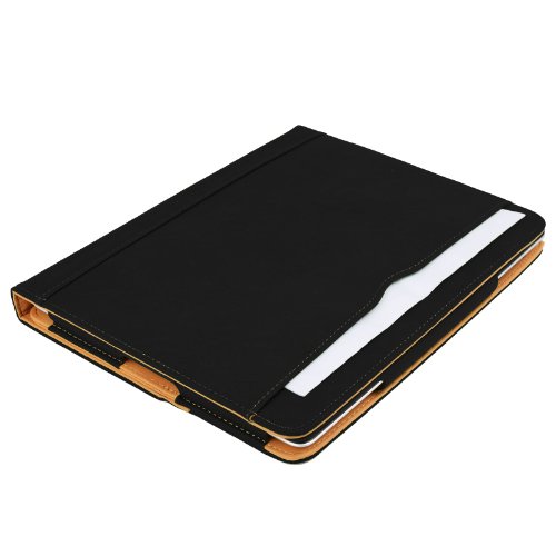 Madcase Apple iPad 4 / 3 / 2 Smart Case Etui Faux Ledertasche Hülle mit Auto Schalf und Wach Sleep-Funktion inkl. Displayschutzfolie und Stylus Touch stift – Schwarz / Beige - 2