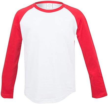 Skinni Minni Childrens/Kids Long Sleeve Baseball T-Shirt (7-8 Years) (White / Red)