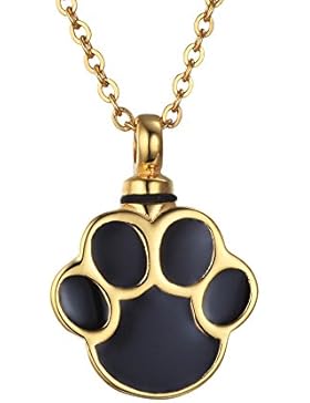 Puppy Hund Pfote Urne Halskette für Asche–Gedenkurne für Haustiere Anhänger–Trichter Füllen-Kit inklusive