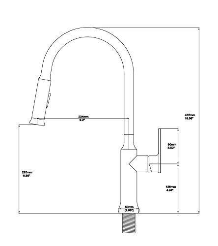 GICASA Commercial Style High Arc Pull Down Bronze Waschbecken Wasserhähne, Single Handle Pull Out Sprayer Edelstahl Öl gerieben Bronze Küchenarmatur - 8