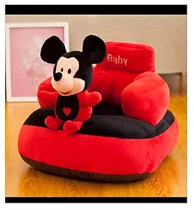AVS Mickey Shape Baby Supporting Seat Soft Plush Cushion and Chair for Kids/Baby - Red/Black