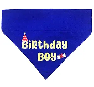 For The Fur Kids Birthday Boy Dog Bandana/Dog Scarf (Royal Blue)