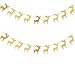 Produktbild Fully 2x Rentier String Anhänger für Weihnachten Feier Party Deko 19x23cm (Rentier (golden))