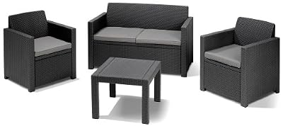 ALLIBERT Alabama Salon de jardin aspect rotin