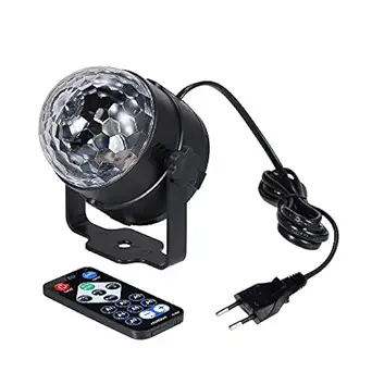 Festnight 3W RGB LED Magic Ball Lamp Remote Control Mini Stage Effect Light for Disco KTV Club Bar Home Party