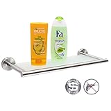 ✅LANGLEBIG UND ROBUST : Die Glasablage mit Metallumrandung ist robust und langlebig in feuchten Bedingungen, und einfach zu reinigen.