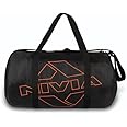 Nivia Enfold 2.0 Duffle Polyester Gym Bags/Adjustable Shoulder Bag for Men/Unisex Sports Carry Bag / 18L Quick Access Pocket/Black - Orange (Black-Orange)