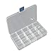 Produktbild URIJK 15 Fächer Transparent Aufbewahrungsbox Sortierbox Sortimentsboxen Einstellbar Fächer für die Schmuck Perlen und andere Mini Waren Sortierkästen Schmuckschatulle Werkzeugcontainer