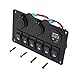 Produktbild 6 Gang LED Car Boat Switch Panel Dual USB Cigarette Lighter Socket Panel,Black