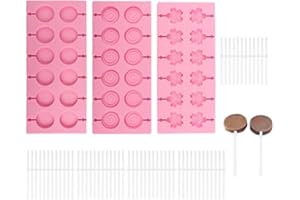 BKJJ 3 Pezzi Silicone Lollipop Mold Stampo per Cioccolato Lecca-Lecca Silicone Lollipop Mold Stampo per Lecca-Lecca in Silicone per Bambini e Cioccolato