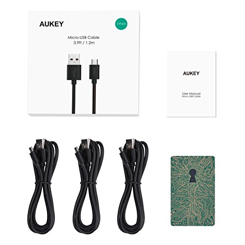 AUKEY Micro USB Kabel 1,2m*3 [Neue Version] Micro USB Ladekabel Datenkabel for Samsung , HTC , Huawei , Sony , Powerbank usw. ( Schwarz ) - 7