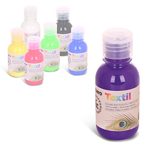 permanente Textilfarbe,125 ml, für Kinder geeignet, Flasche mit Dosierverschluss, Airbrush / Spray -fähig (violett)