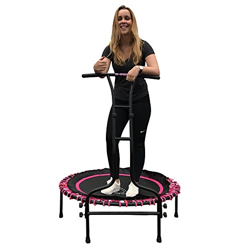 Indoor Outdoor Mini Fitness Trampolin 110 cm Ø mit 6 Standbeinen und Haltegriff höhenverstellbar stabile Ausführung bis 120 kg belastbar - 6