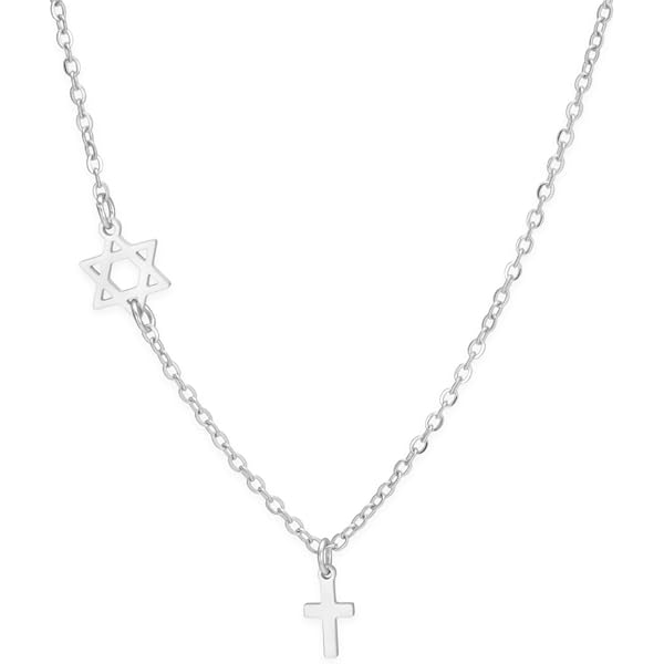 Collana Stella Di David In Acciaio Inox Con Benedizione Ebraica - Gioiello Religioso Israeliano