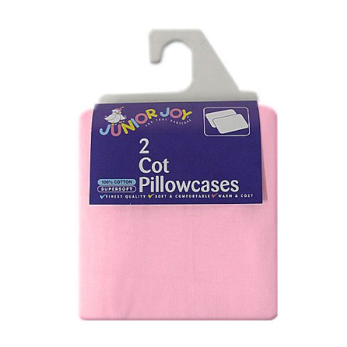 Junior Joy Cot Cotton Pillow Case (Pack of 2, Pink)