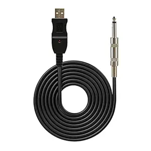 HKeCart-USB to 6.35mm Jack 1/4 Quarter Inch Cable Mic Link Cable Studio Audio Adapter Connector Microphone Guitar Amplifier Cable 3 Meters