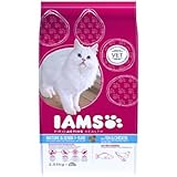 Iams Senior Trockenfutter Fish (für ältere Katzen ab 7 Jahre mit Fisch und Huhn, enthält viel hochwertiges tierisches Protein), 2,55 kg Beutel