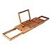 Produktbild HUIJIN1 Bambus-Badewanne Caddy Tray (ausziehbar) Natürliches, umweltfreundliches Holz Integriertes Tablet, Smartphone, Wein, Buchhalter Luxus Multifunktionsregal, Bad gewidmet