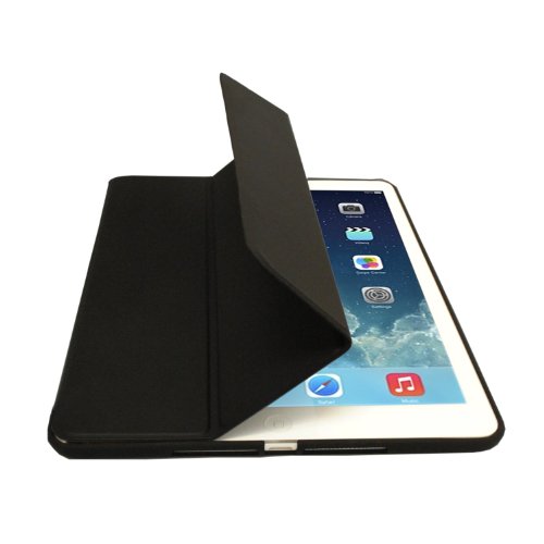 Khomo iPad Air 1 Hülle Case Schwarze Schwarzes Gehäuse mit doppelten Schutz ultra dünn und leicht, Smart Cover – Dual Black - 2