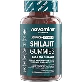 Shilajit Gummies 2000mg | High Strength Shilajit and Ashwagandha | Novomins | Chaga, Zinc, Iron, Selenium & Vitamin D | Pure