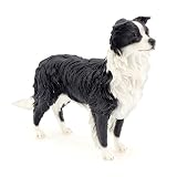 collie hund welpe Aus hochwertigem Kunstharz Leonardo Collection Border Collie Ornament Hund Figur, Stein, Schwarz