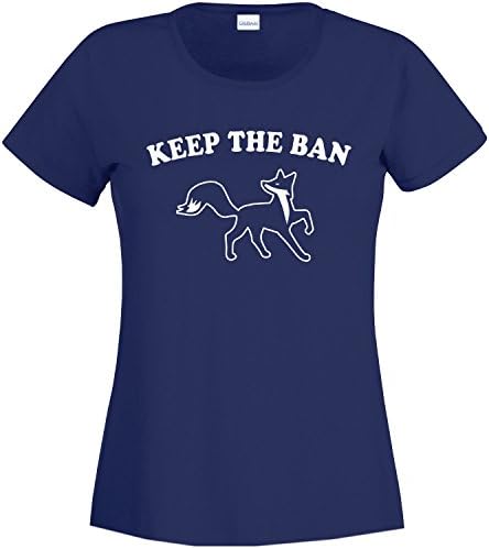Q Tees Keep The Ban, Fox Hunting, Women's T-Shirt - Navy, XXL