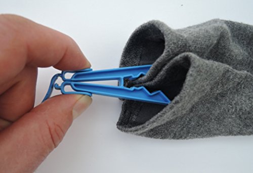 40 Stk. Sockenclips, Sockenklammern (je 10 Stk. rot / weiß / gelb / blau) - 3