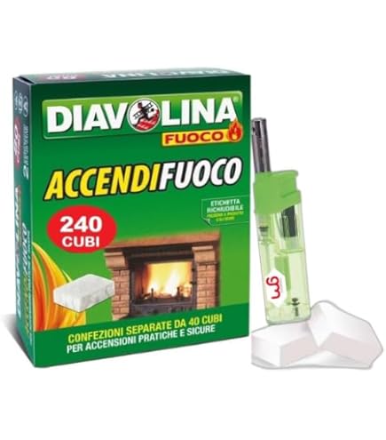 Diavolina Accendi Fuoco 40 Cubi Con Pratica Etichetta Richiudile