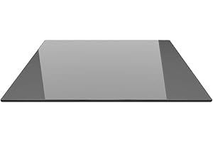 ECOFOXX Rechteck 120x130cm Glas schwarz - Funkenschutzplatte Kaminbodenplatte Glasplatte f. Kaminofen (Schwarz RE120x130cm - mit Silikon-Dichtung)