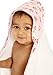 Large Hooded Towel White with Pink Roses, 100 x 100 cm