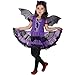 Produktbild Riou Kinder Langarm Halloween Kostüm Top Set Baby Kleidung Set Kleinkind Kleinkind Kinder Baby Mädchen Halloween Kleidung Kostüm Kleid + Haarband + Batwing Outfit (100, Lila)