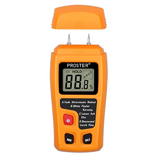 Preisvergleich Produktbild Proster Feuchtemessgerät Feuchtigkeits-Detektor LCD Digital Holzfeuchtemessgerät Prüfer für Feuchtemessung wie Holz Brennholz Papier Kalk Wand