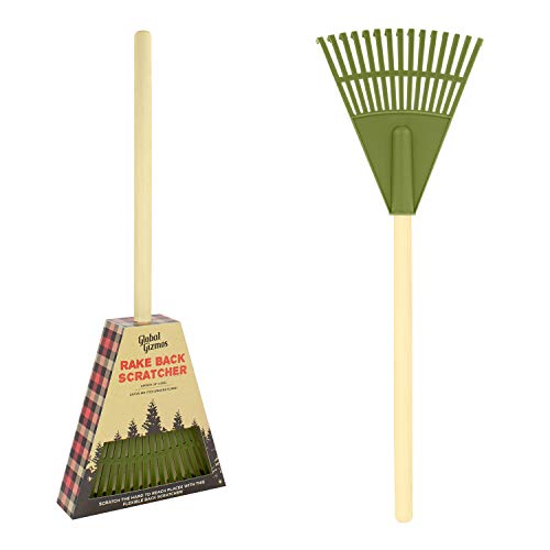 Preisvergleich Produktbild Global Gizmos 56090 Gartenrechen mit flexiblem Rückenkratzer, leicht erreichbar, 47 cm