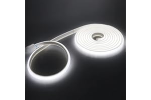 HEGEHE Lumière au néon LED COB, Ruban Led Flexible Néon Bande Led 230V IP65 Etanche Bande Lumineuse Super Lumineux 288 LEDS/M pour Intérieur/Extérieur (Blanc, 2M)