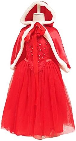 About Time Co Girl's Flower Princess Cape Fancy Dress 4-5 years (Red)