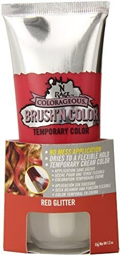 N'Rage Colorageous Brush'N Color Temporary Hair Color, Red Glitter, 1.2 Ounce by 'N Rage