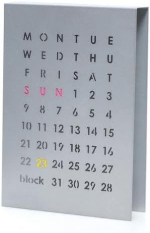 Block Magnetic Perpetual Calendar with Magnets, Grey