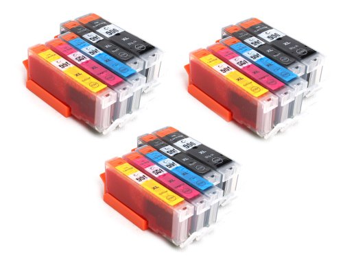 15 Multipack komp. XL Druckerpatronen für Canon Pixma MG7550 MG7150 MG6650 MG6450 MG6350 MG5655 MG5650 MG5550 MG5450s MG5400 MG5450 IP7250 IP8750 IX6850 MX725 MX925 kompatibel 3 x 550BK XL schwarz 3 x Canon 551BK XL photoschwarz 3 x 551C XL blau 3 x 551M XL rot 3 x 551Y XL gelb mit Chip