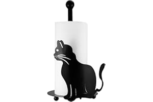 CASA BIRICCA Porta Rotolo da Cucina, Portarotolo da cucina in Metallo con Simpatico Gattino, Elegante Porta Scottex e Carta Cucina, Accessorio di Design per la Tua Cucina, Ottima Idea Come Arredo Casa