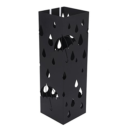 Songmics Schirmständer Regenschirmständer Wasserauffangschale und Haken werden verschenkt 49 cm schwarz LUC49B - 9