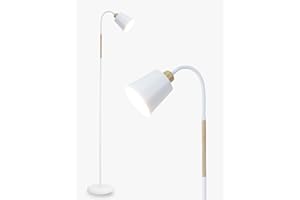 Anten Lampada da Terra Bianca 360 VILI | Piantana Moderna Lampada E27 max 60W | Lampada da Divano in metallo con altezza 159cm | Lampada Lettura per Salotto, Camera da Letto, Studio (Senza Lampadine)