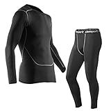 FITIBEST T Shirt Homme Compression Séchage Rapide à Manches Longues et Pantalon 