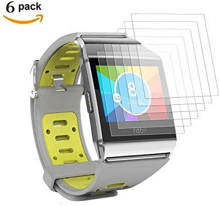 Airven 6 -Pack HD Clear Anti-Bubble Film Screen Protector for Fitbit Ionic , Full Coverage and Anti Scratch