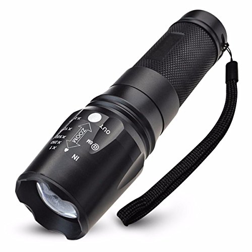LED Zoombar 2500lm Superhelle Taschenlampe, GOCHANGE LED Handlampe, LED Camping Handlampe, LED Flashlight Mit einstellbarem Fokus / 5 Licht-Modi Wasserdicht Lampe für Outdoor Sportarten wie Camping, Wandern, Angeln