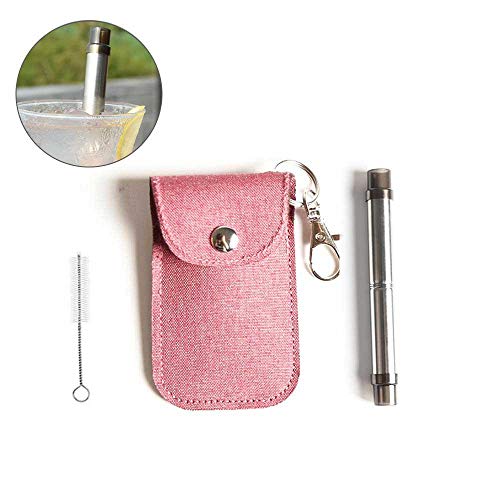leegoal Reusable Collapsible Straws Stainless Steel Material with ABS Nozzle Cleaning Brush Free Reusable Drinking Straws for 30oz 20oz Tumbler 8.3'' Large Caliber Diameter 0.4'' Fold Up to 2.4''