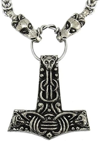 Handmade Viking Faroese Thor's Hammer Pewter Chain Pendant