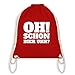 Produktbild Statement Shirts - OH! Schon Bier Uhr - Unisize - Rot - WM110 - Turnbeutel & Gym Bag