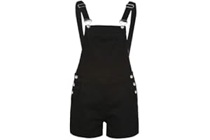 Allence Kurze Latzhose, Boho Latzhose, Damen, Baumwolle, Shorts, 3/4 Hosen, Leggings Alternative Bekleidung